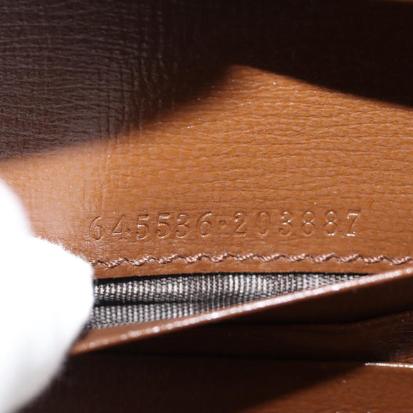 GUCCI GG Supreme Jackie WebbSherry Line Wallet PVC Beige 203495 Auth ki5817A