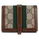 GUCCI GG Supreme Jackie WebbSherry Line Wallet PVC Beige 203495 Auth ki5817V-2