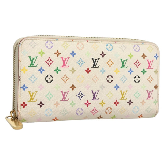 LOUIS VUITTON Monogram Multicolor Zippy Wallet White M60241 LV Auth ki5819