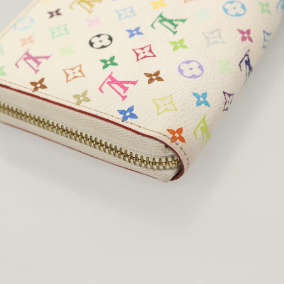 LOUIS VUITTON Monogram Multicolor Zippy Wallet White M60241 LV Auth ki5819