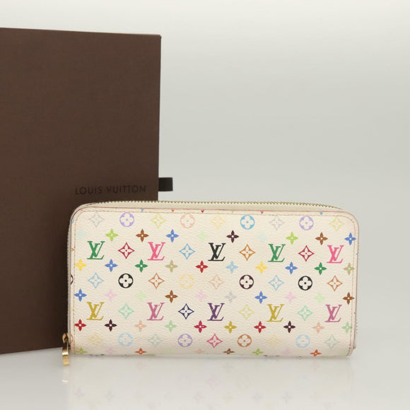 LOUIS VUITTON Monogram Multicolor Zippy Wallet White M60241 LV Auth ki5819