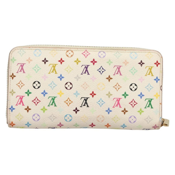 LOUIS VUITTON Monogram Multicolor Zippy Wallet White M60241 LV Auth ki5819