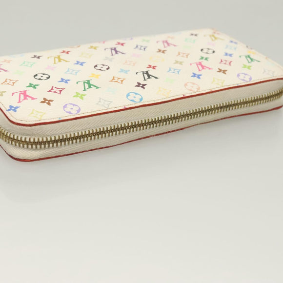 LOUIS VUITTON Monogram Multicolor Zippy Wallet White M60241 LV Auth ki5819