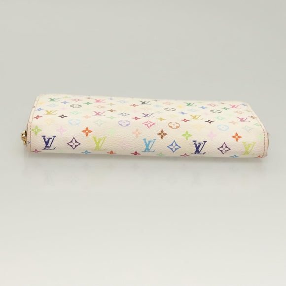LOUIS VUITTON Monogram Multicolor Zippy Wallet White M60241 LV Auth ki5819