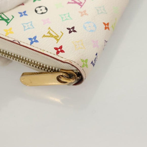 LOUIS VUITTON Monogram Multicolor Zippy Wallet White M60241 LV Auth ki5819