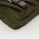 PRADA Waist bag Nylon Khaki Silver Auth ki5828-9