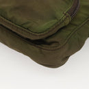 PRADA Waist bag Nylon Khaki Silver Auth ki5828-14