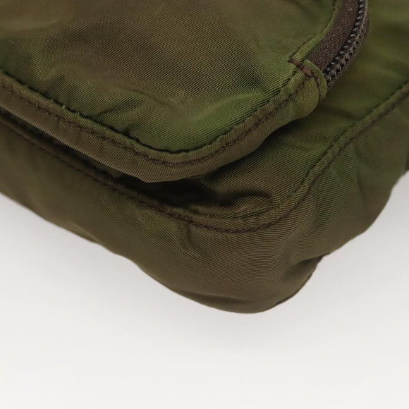 PRADA Waist bag Nylon Khaki Silver Auth ki5828