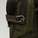 PRADA Waist bag Nylon Khaki Silver Auth ki5828-10