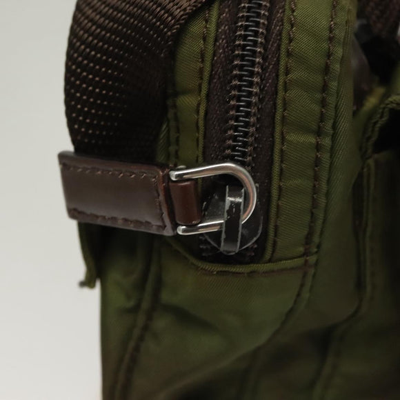 PRADA Waist bag Nylon Khaki Silver Auth ki5828