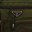 PRADA Waist bag Nylon Khaki Silver Auth ki5828-17