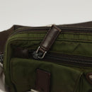PRADA Waist bag Nylon Khaki Silver Auth ki5828-18