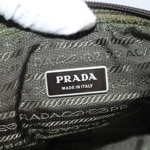 PRADA Waist bag Nylon Khaki Silver Auth ki5828