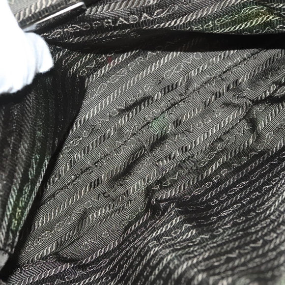 PRADA Waist bag Nylon Khaki Silver Auth ki5828