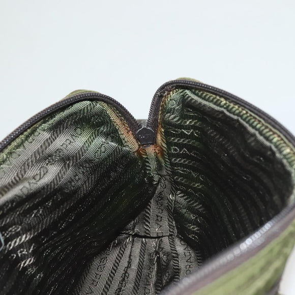 PRADA Waist bag Nylon Khaki Silver Auth ki5828