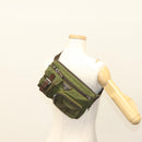 PRADA Waist bag Nylon Khaki Silver Auth ki5828-23