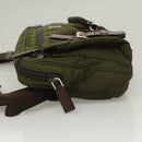 PRADA Waist bag Nylon Khaki Silver Auth ki5828-4