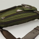 PRADA Waist bag Nylon Khaki Silver Auth ki5828-6
