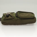 PRADA Waist bag Nylon Khaki Silver Auth ki5828-5
