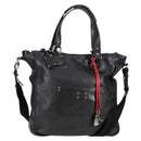Chloe Tote Bag Leather Black Silver Auth ki5834-1