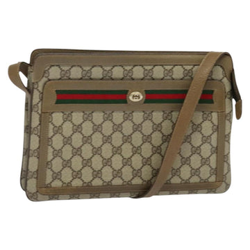 GUCCI GG Supreme Web Sherry Line Shoulder Bag PVC Beige 41 02 090 Auth ki5836
