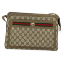 GUCCI GG Supreme Web Sherry Line Shoulder Bag PVC Beige 41 02 090 Auth ki5836-13