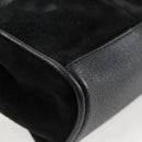 GUCCI Bamboo Hand Bag Suede 2way Black Gold 007 1793 0238 Auth ki5837-10