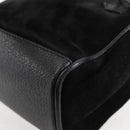 GUCCI Bamboo Hand Bag Suede 2way Black Gold 007 1793 0238 Auth ki5837-18