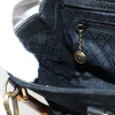 GUCCI Bamboo Hand Bag Suede 2way Black Gold 007 1793 0238 Auth ki5837-22