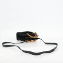 GUCCI Bamboo Hand Bag Suede 2way Black Gold 007 1793 0238 Auth ki5837-8