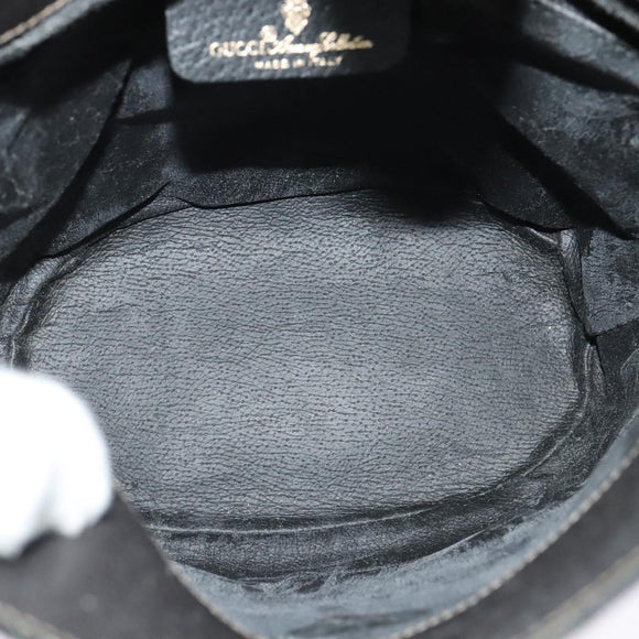 GUCCI GG Supreme Web Sherry Line Shoulder Bag PVC Black 904 02 081 Auth ki5838