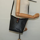 GUCCI GG Supreme Web Sherry Line Shoulder Bag PVC Black 904 02 081 Auth ki5838-22