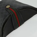 GUCCI GG Supreme Web Sherry Line Shoulder Bag PVC Black 904 02 081 Auth ki5838-7