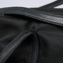 PRADA Tote Bag Nylon Leather Black Silver Auth ki5841-9