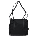 PRADA Tote Bag Nylon Leather Black Silver Auth ki5841-2