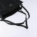 PRADA Tote Bag Nylon Leather Black Silver Auth ki5841-7