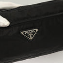 PRADA Clutch Bag Nylon Leather Black Silver Auth ki5843-8