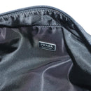 PRADA Clutch Bag Nylon Leather Black Silver Auth ki5843-10