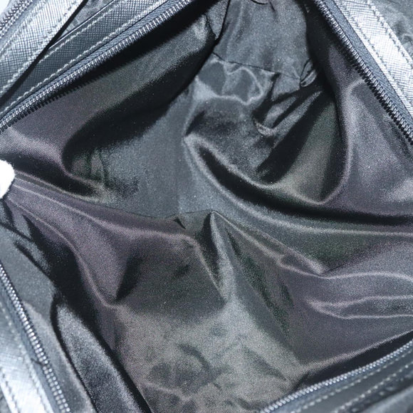 PRADA Clutch Bag Nylon Leather Black Silver Auth ki5843