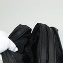 PRADA Clutch Bag Nylon Leather Black Silver Auth ki5843-21