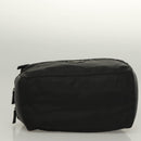 PRADA Clutch Bag Nylon Leather Black Silver Auth ki5843-6