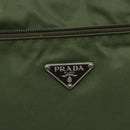 PRADA Shoulder Bag Nylon Khaki Silver Auth ki5844-18