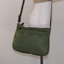 PRADA Shoulder Bag Nylon Khaki Silver Auth ki5844-25