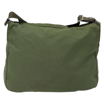 PRADA Shoulder Bag Nylon Khaki Silver Auth ki5844 - 0