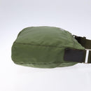 PRADA Shoulder Bag Nylon Khaki Silver Auth ki5844-3