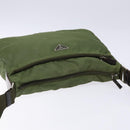 PRADA Shoulder Bag Nylon Khaki Silver Auth ki5844-6