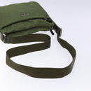 PRADA Shoulder Bag Nylon Khaki Silver Auth ki5844-7