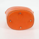 PRADA Shoulder Bag Leather 2way Orange Gold Auth ki5845-5