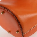 PRADA Shoulder Bag Leather 2way Orange Gold Auth ki5845-17