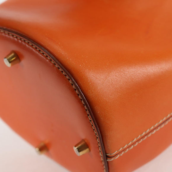 PRADA Shoulder Bag Leather 2way Orange Gold Auth ki5845